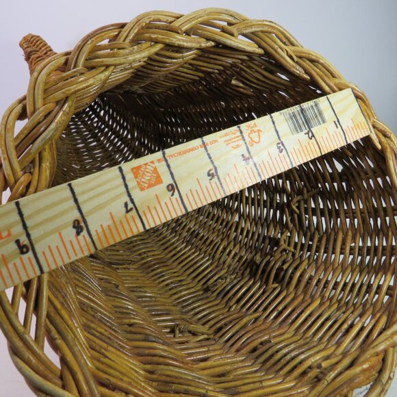 Cornucopia Wicker Basket 21" long 11" wide Natural Colored Woven Rattan Fall - Picture 14 of 15